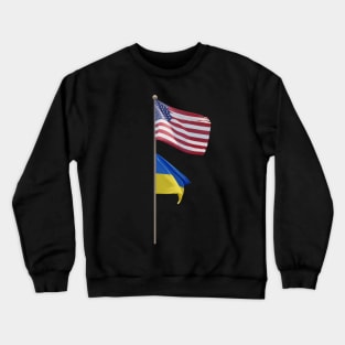 USA Ukraine Flag Pole Brotherhood Crewneck Sweatshirt